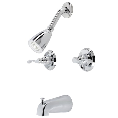 Kingston Brass Two-Handle Tub and Shower Faucet, Polished Chrome KB241FL